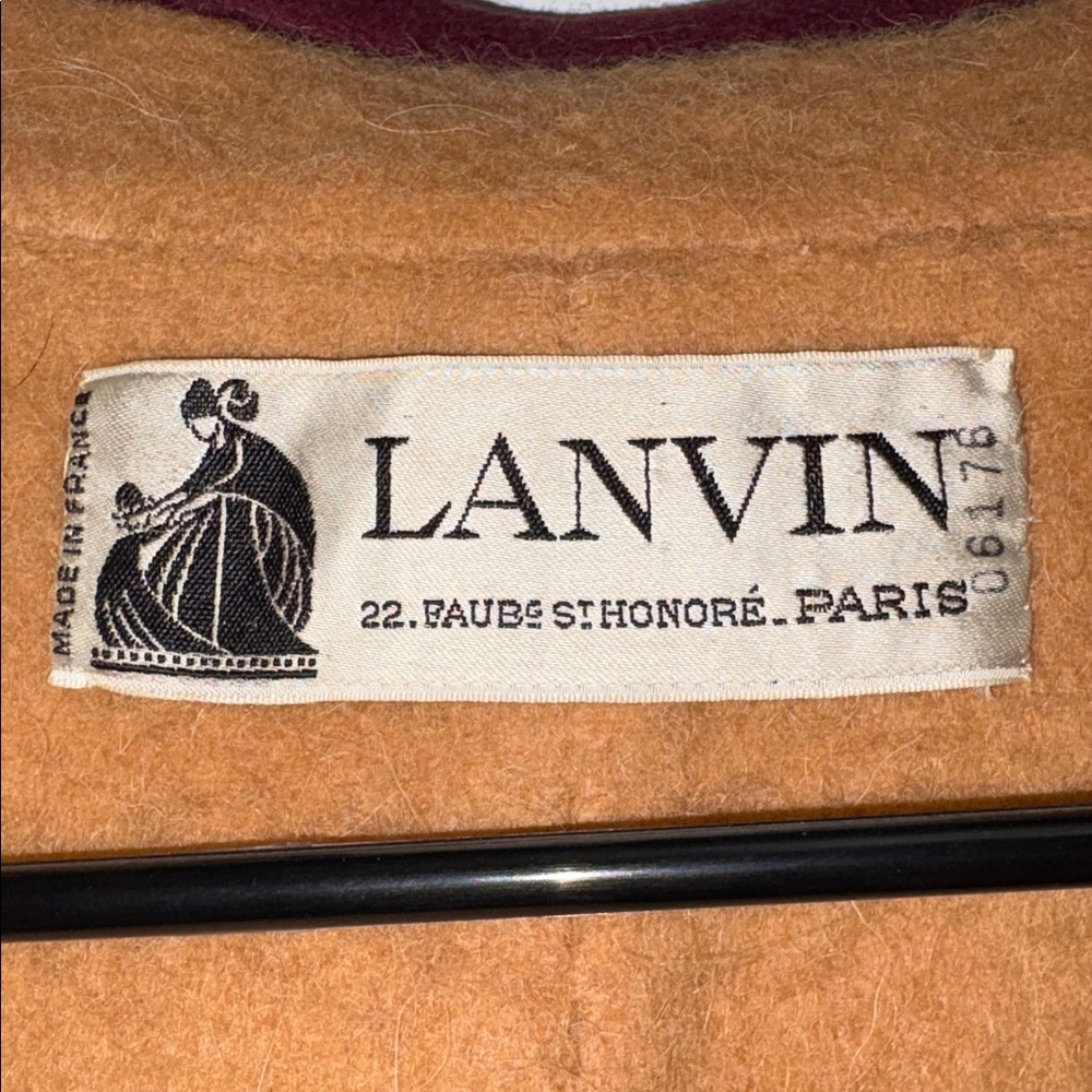 Vintage Lanvin Wool Pea Coat Made in France Size 42 8/10 Blazer Jacket 1970 - Picture 4 of 11